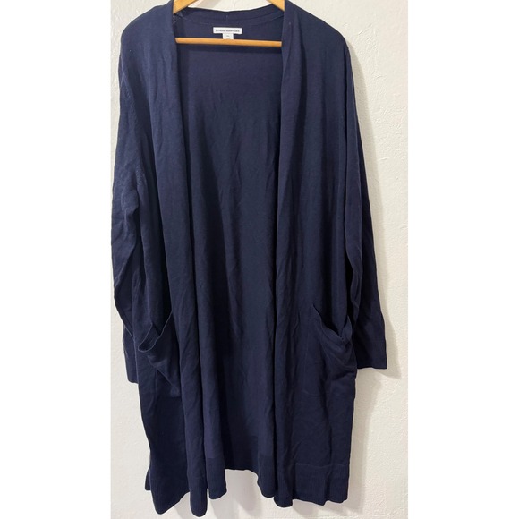 Amazon Essentials Women's XXL Navy Blue Open Front Knit Duster Cardigan - Picture 3 of 14